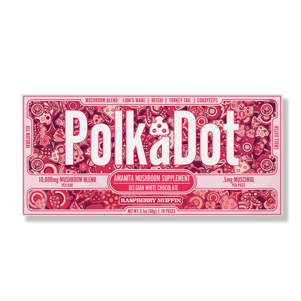 Polkadot Chocalate Mushroom 10,000mg Rasp Muffin