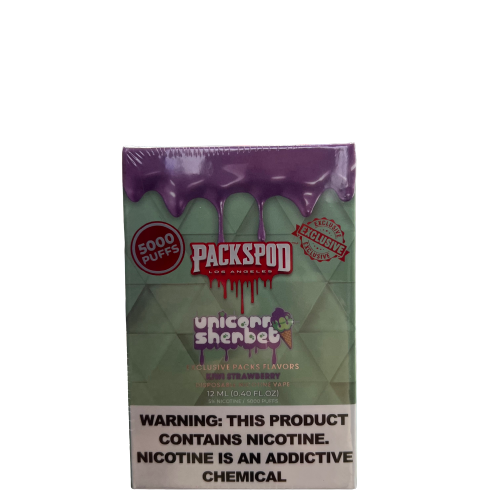 packs pods unicorn sherbet taste like a combination of fruity and creamy flavors, with a hint of sherbet available at mahi smoke shop